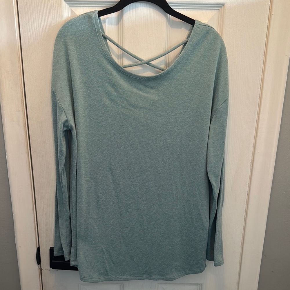 Flirtitude Women's Aqua Crew Neck Sweater